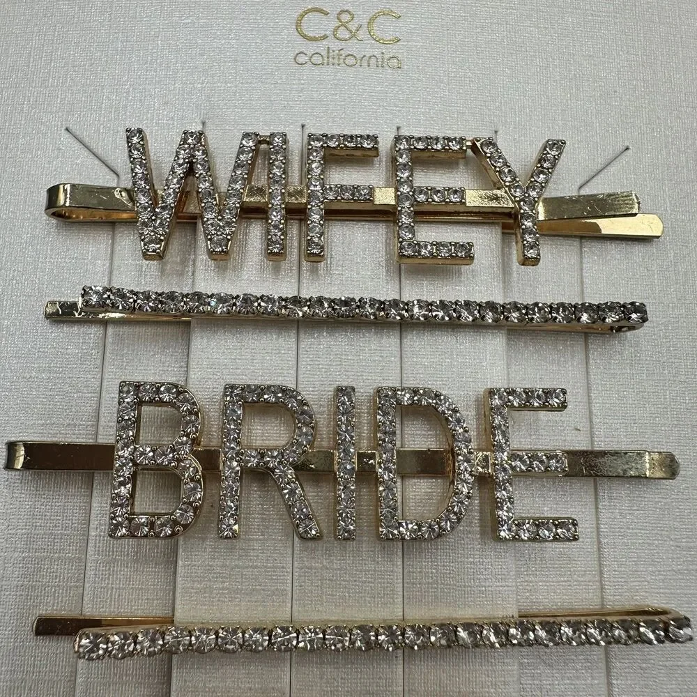 NEW 5 C&C California Hair Pins WIFEY, BRIDE,‎ LOVE, PLUS 2 Wedding